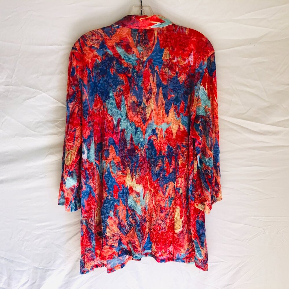 Ali Miles Multi-Color Abstract Button-Front Tunic - Picture 4 of 5